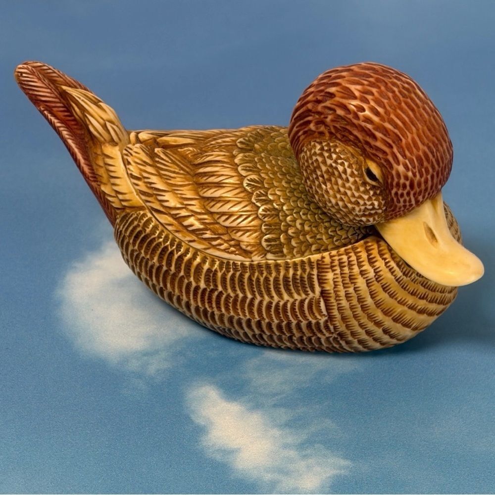 Harmony Kingdom Pondering Ruddy Duck Trinket Box Retired No Egg First Edition